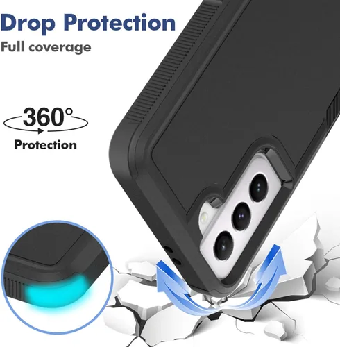 Vista 3 de Funda para Samsung Galaxy S21: funda protectora de doble capa resistente para teléfono celular, a prueba de golpes, con protector de pantalla