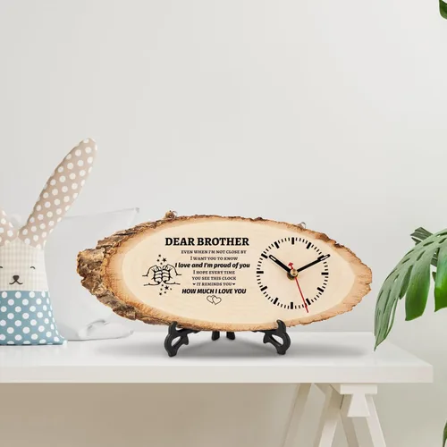 Vista 6 de BeauGift Regalos para hermano, reloj de madera de regalo para hermanos de hermanas, hombres, amigos, regalo de cumpleaños de Navidad para hermanos