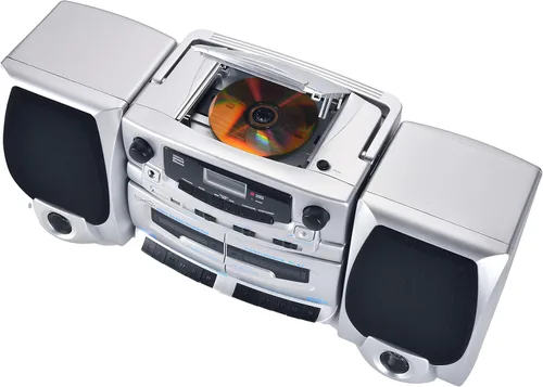 Vista 3 de Sistema de audio de entretenimiento Supersonic SC-2121BT Bluetooth, Bluetooth 5.0, reproductor de MP3/CD con carga superior, radio AM/FM, entrada