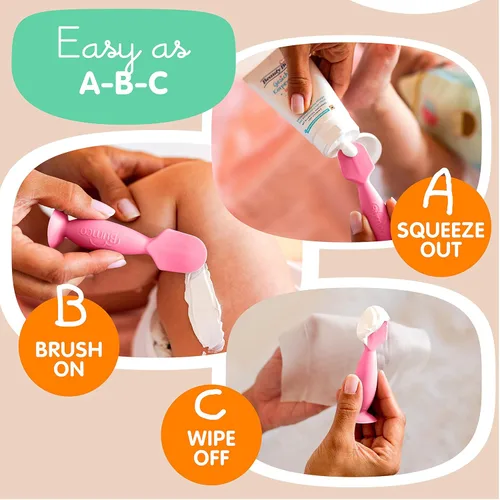 Vista 5 de Bumco - Mini espátula para crema de pañales con estuche, espátula para glúteos de bebé libre de BPA, espátula de pañales suave y flexible, aplicador