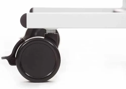 Vista 6 de Estación de trabajo con soporte de altura ajustable móvil, Blanco y negro