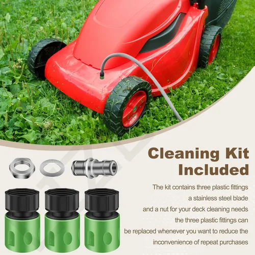 Vista 5 de Kit de lavado de cubierta de cortacésped/kit de lavado de cubierta de cortacésped de conexión rápida compatible con Cub Cadet, MTD, Troy-Bilt