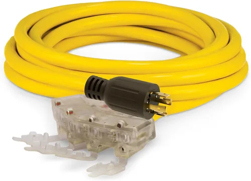 Cable de extensión de alimentación para generador Champion Power Equipment (48036), tipo ventilador, 25 pies 30 A, 125/250 V hasta 7500 Watts
