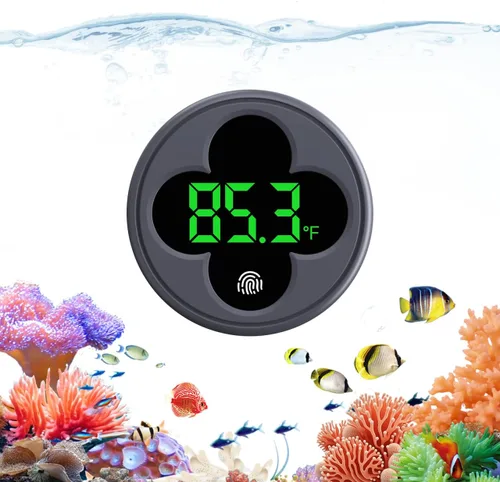 PAIZOO Termómetro digital para acuario, termómetro LED para pecera, medidor de temperatura preciso inalámbrico a ±0.9℉, accesorios de acuario para