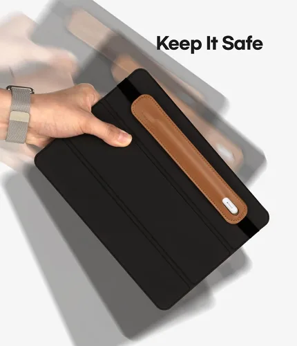 Vista 4 de Goospery Soporte para lápices compatible con Apple Pencil (1ª y 2ª generación), funda para lápiz capacitivo, accesorios de piel sintética, banda