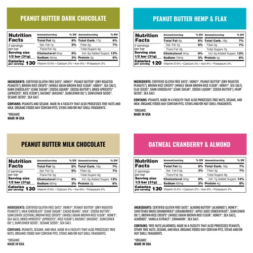 Vista 3 de Kate's Real Food Barras orgánicas de granola – Paquete variado de aperitivos y compartidos (2.2 onzas, paquete de 12) – Barras energéticas orgánicas