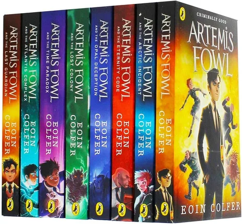 Artemis Fowl Collection - Juego de 8 libros Artemis Fowl Paradoja del tiempo Complejo Atlantis Decepción de ópalo Incidente ártico Código de
