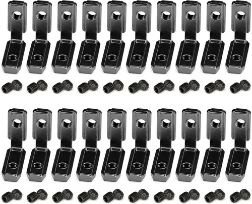 Vista 11 de 20 piezas de soporte L, perfil de aluminio estándar europeo Serie 2020 Ranura T 0.236 in Junta de soporte interior con tornillos, conector