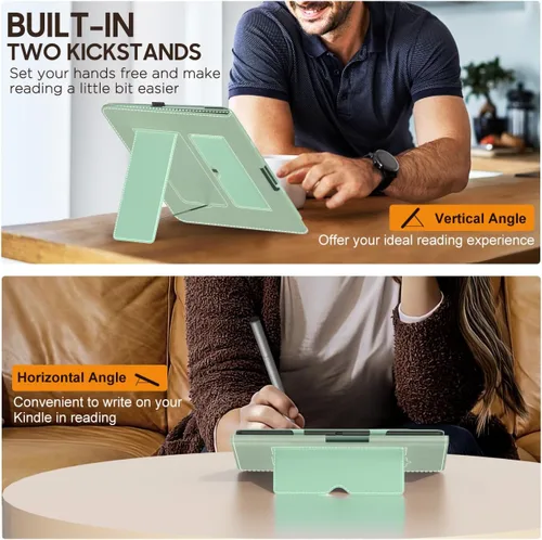 Vista 3 de MoKo Funda para Amazon Kindle Scribe 2024/2022 de 1ª generación, funda delgada de piel sintética con función de encendido y apagado automático