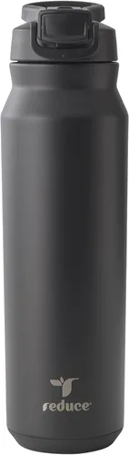 Vista 22 de REDUCE Hydrate Pro - Botella de agua aislada de acero inoxidable de 24 onzas, tapa abatible a prueba de fugas, apta para lavavajillas, sin BPA, Negro