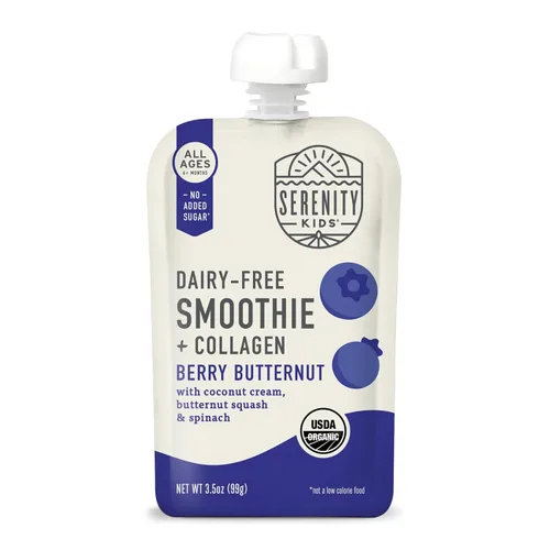 Vista 11 de Serenity Kids Bolsas de alimentos para bebés de batidos sin lácteos de más de 6 meses, bolsas de bocadillos de proteínas con colágeno alimentado
