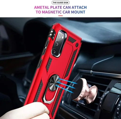 Vista 7 de Aozuoton Funda compatible con Samsung Galaxy S20 FE con protector de pantalla HD, grado militar, prueba de caídas de 16 pies, anillo, a prueba