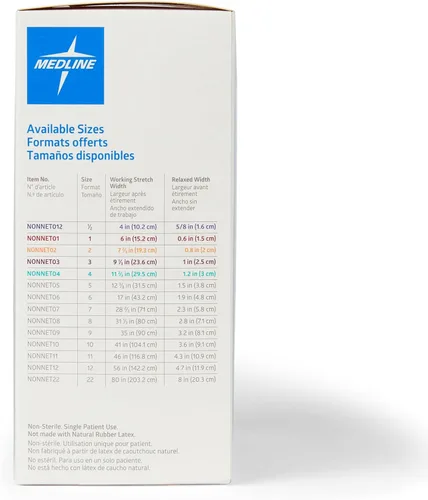 Vista 3 de Medline Red de retención elástica tubular elástica para vendaje, tamaño 2, (7" x 25 yardas), ideal para el cuidado de heridas, paquete individual
