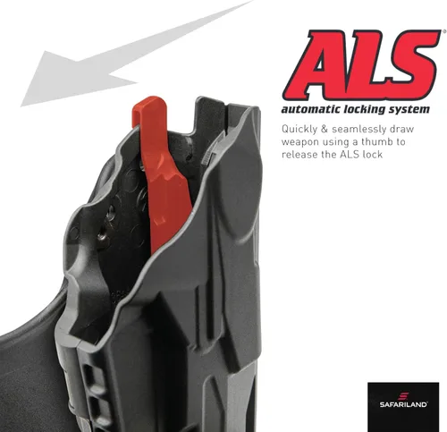 Vista 4 de Safariland 7360 7TS ALS/SLS Mid-Ride Duty Rated Level III Retention Holster