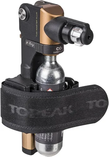 Vista 2 de Topeak Tubi Master+, kit compacto de reparación de neumáticos sin cámara con herramienta de enchufe de 0.138 in, tapones, inflador de CO2, un