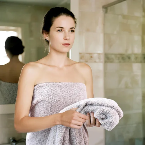 Vista 4 de Everplush Diamond Collection - Toalla de baño extragrande, 1 unidad, súper suave y altamente absorbente, de secado rápido y de gran tamaño, perfecta