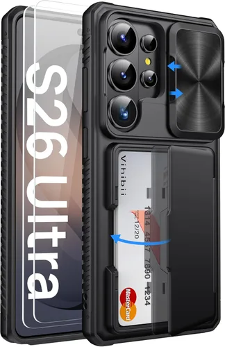 Vista 33 de Vihibii Funda para Samsung Galaxy S25 con tarjetero (4 tarjetas), [bloqueo RFID] y cubierta de cámara deslizante y protección contra caídas de grado
