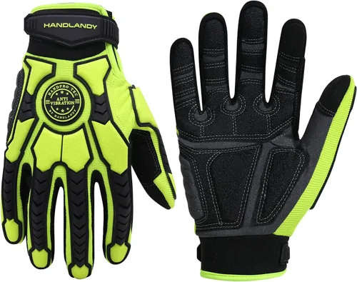 Vista 15 de HANDLANDY Anti Vibration Gloves, SBR Padding, TPR Protector, Mechanic Work Gloves
