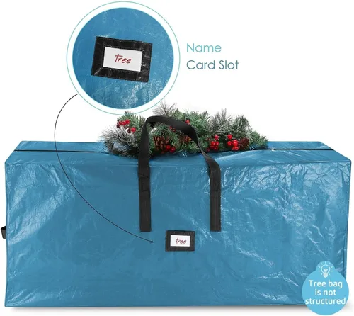 Vista 5 de Hearth & Harbor - Bolsa de almacenamiento para árbol de Navidad de 9 pies, bolsa para árbol de Navidad artificial con asas reforzadas, cremallera