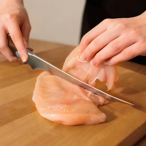 Vista 4 de TUO Cuchillo de filete, cuchillo profesional para deshuesar peces de 7 pulgadas para recortar carne y aves de corral, hoja flexible, acero alemán