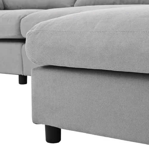 Vista 7 de Sofá modular convertible de 113 pulgadas para sala de estar, moderno sofá modular en forma de L, sofás de tela de 4 asientos, para el hogar