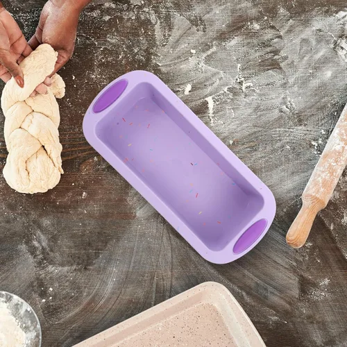 Vista 5 de Reusable Silicone Loaf Mold Non-Stick Bread Pan for Baking Bread, Brownies, and Cakes, Suitable for Home and Bakery Use