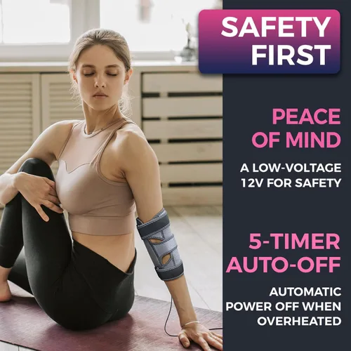 Vista 7 de CREATRILL Almohadilla de Calor para Codo para Alivio del Túnel Cubital y Codo de Tenista, Almohadilla de Calor con Calentamiento para Brazo y Codo