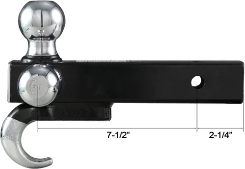 Vista 6 de 84180P Towever Enganche de remolque de 2 pulgadas, soportes de bola de remolque de tres bolas con gancho y pasador, se adapta a receptor de enganche