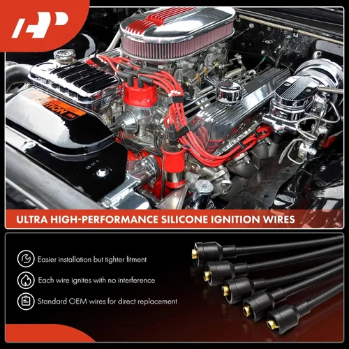 Vista 3 de A-Premium Juego de 5 cables de bujía de encendido compatibles con Mazda 626 1983-1987, B2000 1986-1987, L4 2.0L SOHC Gasolina