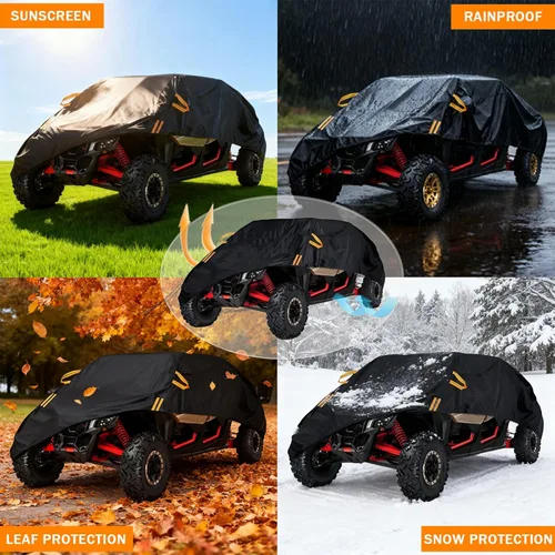 Vista 7 de UTV Covers Heavy Duty for CFMoto UForce LE 2003-2022, All-Weather 210D Oxford Protection Side by Side Cover, Water-Resistant Ripstop Outdoor Storage