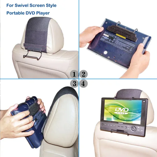 Vista 4 de TFY Soporte universal para reposacabezas de coche para reproductor de DVD portátil