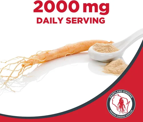Vista 3 de Dairyland Cápsulas de ginseng rojo coreano Panax - 2000 mg de extracto concentrado de raíz de ginseng molido potente, sin rellenos, aglutinantes u