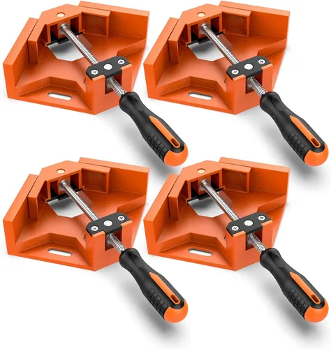 Vista 13 de Housolution Abrazadera de ángulo recto, [2 unidades] Abrazadera de esquina de aleación de aluminio de 90°, abrazaderas para carpintería mandíbula