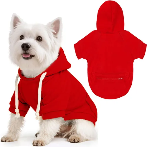 Vista 12 de Petcare Sudaderas con capucha básicas para perros pequeños, medianos y grandes, gatos, ropa para cachorros, suéteres de felpa suaves y cálidos
