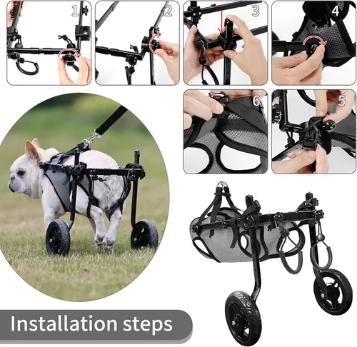 Vista 8 de Dog Wheelchair for Back Legs, Light Weight Dog Wheelchair Cart with Disabled Hind Legs Walking, Adjustable