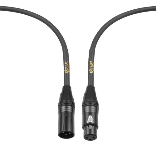 Vista 5 de Cable XLR, 6 pies [paquete de 3] conexiones macho a hembra para micrófono e interfaz de audio, chaqueta de PVC negro, carcasa de aleación de zinc