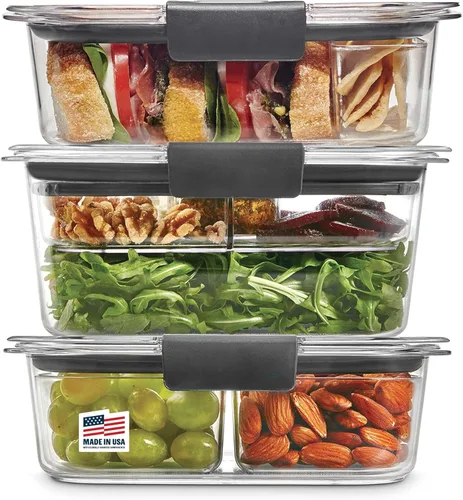 Vista 11 de Rubbermaid Brilliance - Juego de 5 contenedores de almacenamiento de alimentos (10 piezas), sin bisfenol A, a prueba de fugas, transparentes