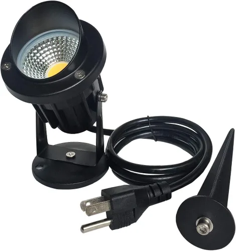 Foco LED para exteriores, luz de bandera de 120 V, 10 W, impermeable, para patio, mástil, casa, árbol, enchufable, iluminación de paisaje de Navidad