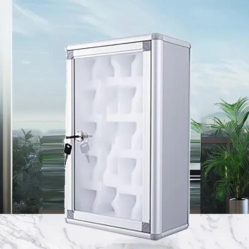 Vista 2 de Cell Phone Watch Lock Box - Aluminum Alloy Display Safe with 20/40/60 Slots for Office & School - Secure Storage Solution for Smartwatches and