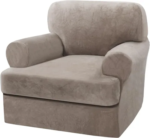 Vista 9 de H.VERSAILTEX Funda para sofá de 2 piezas, fundas para sillón con cojines en forma de T, funda para sofá de terciopelo grueso, protector de muebles