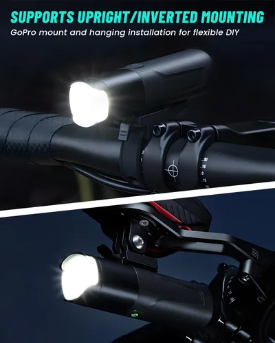 Vista 6 de Luces de bicicleta para conducción nocturna de 800 lúmenes para ciclismo nocturno