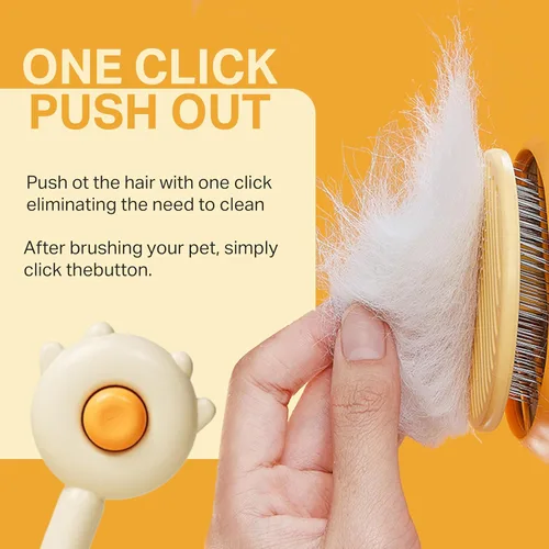 Vista 2 de Nueva versión de cepillo deslizante autolimpiante para el aseo de gatos y perros, removedor de pelo de mascotas desmontable para abrigos largos