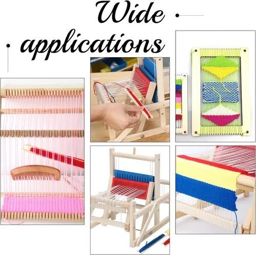 Vista 5 de NBEADS Kit de herramientas de tejido, incluye 1 lanzadera de telares de madera y 1 pieza de accesorios de máquina de telar de peine de madera