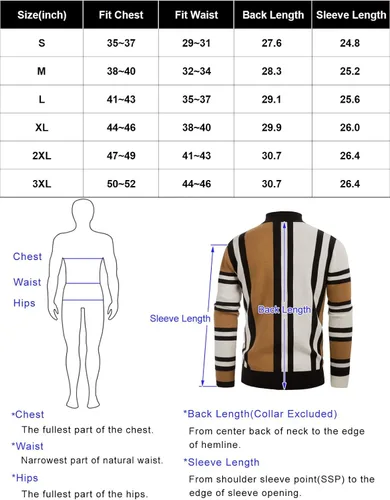 Vista 6 de GRACE KARIN Suéter de cuello alto con cuello alto y rayas vintage para hombre