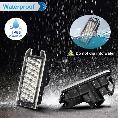 Vista 2 de Conjunto de lámpara LED para placa de matrícula compatible con Grand Cherokee WK 6000K 2014-2021, color blanco, paquete de 2