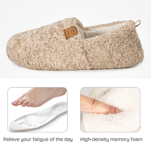 Vista 3 de EverFoams Pantuflas completas de espuma viscoelástica de oveja para mujer