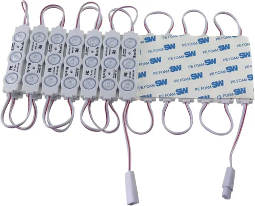Vista 5 de REXTiN Super Bright 100pcs 110V 2835 3 LED Module Storefront Lights Azul 250LM por módulo Luz decorativa impermeable para letreros de letras