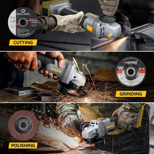 Vista 6 de Amoladora Angular, sin escobillas de 20 V, inalámbrica, 4-1/2 pulgadas, compatible con batería Dewalt (sin batería), con rueda de esmeril de metal