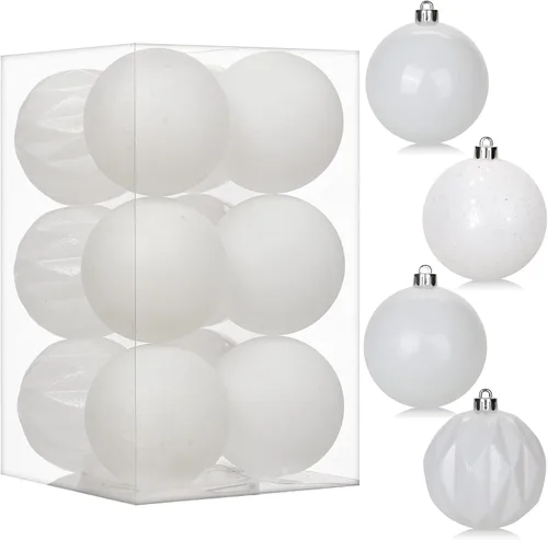 Vista 43 de 30 piezas de adornos de bola de árbol de Navidad irrompibles negros para decoración navideña