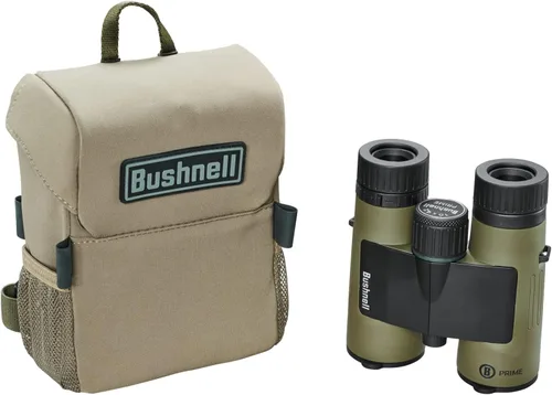 Bushnell Prime - Paquete combinado de binoculares y bóveda de 10 x 42 pulgadas, binocular de caza impermeable con bolsa resistente para caza,
